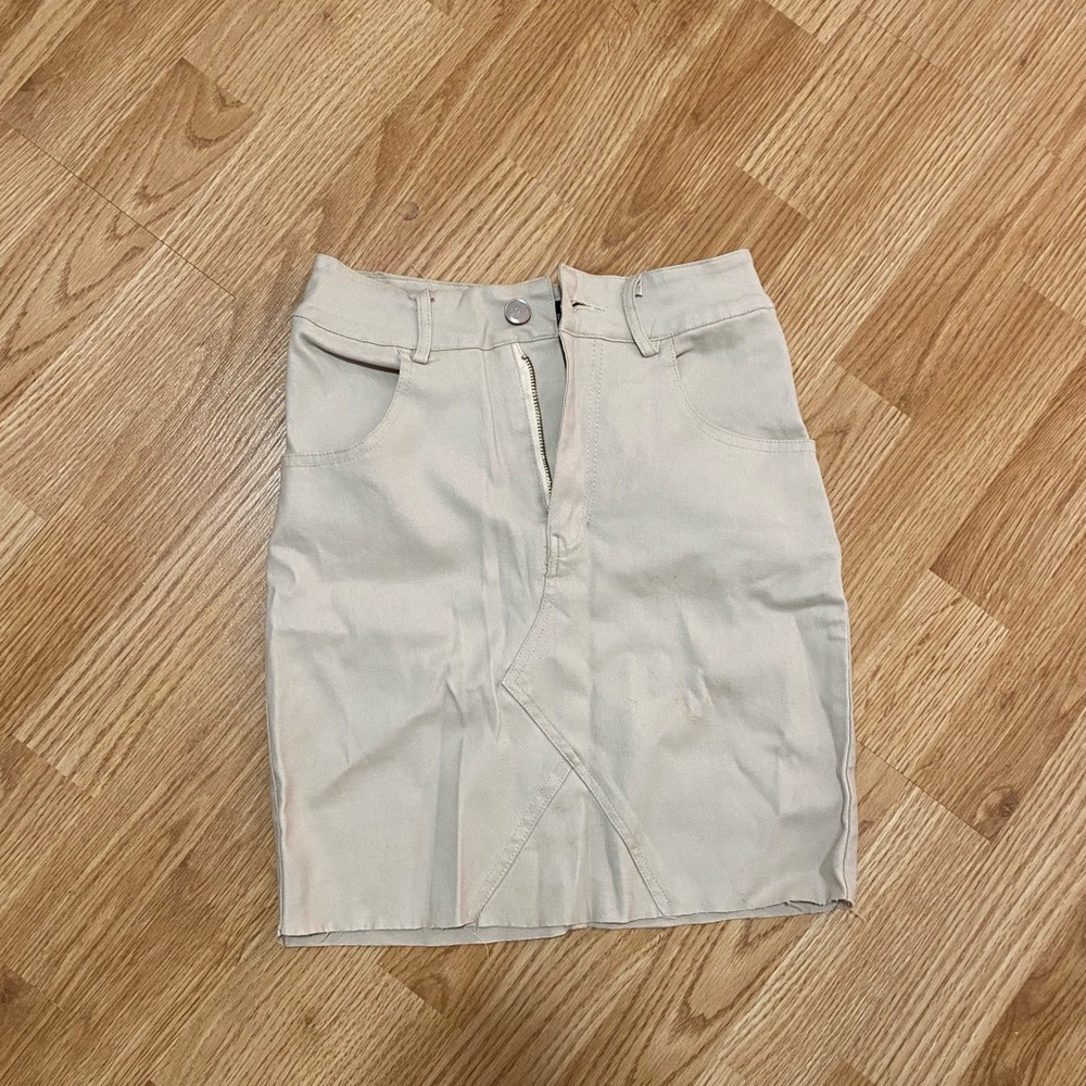 Pretty little thing beige mini skirt